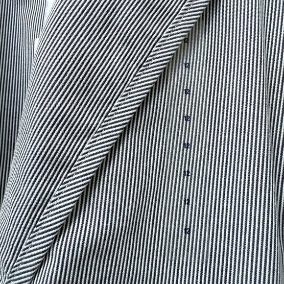 GAP Womens Blazer 12 Slim Navy White Stripe Cotton Jacket Preppy Nautical NWT - Picture 9 of 10
